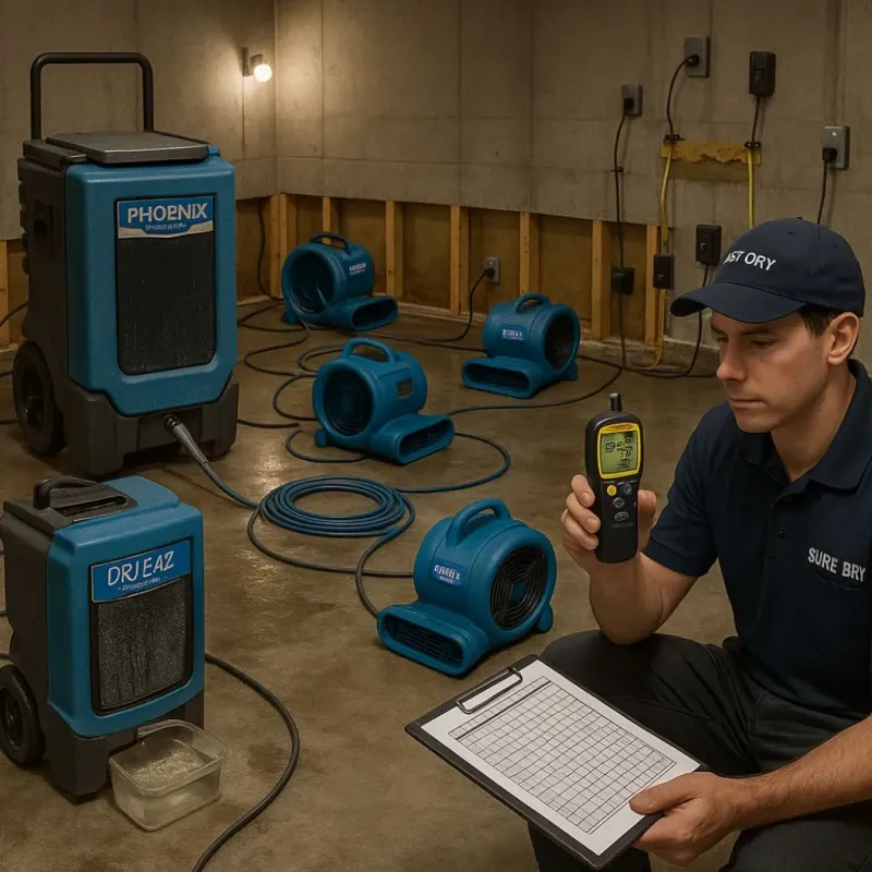 Structural Drying and Dehumidification process in Westmoreland, TN